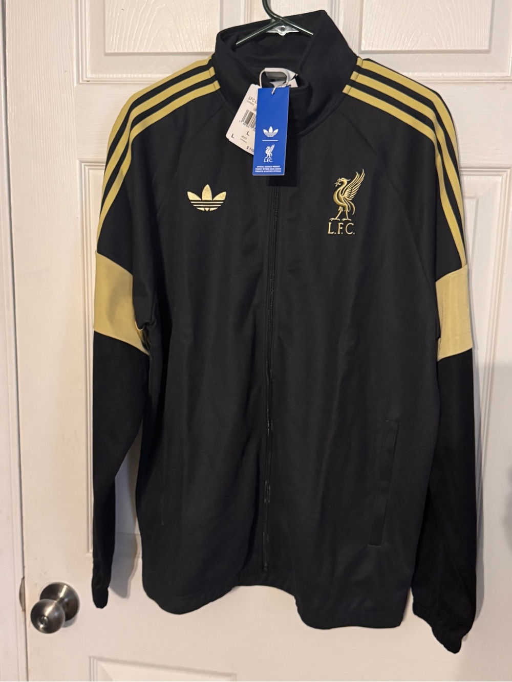adidas Black and Gold Liverpool FC Performance Jacket